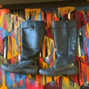 Black leather Nike Cole Haan Moto boots